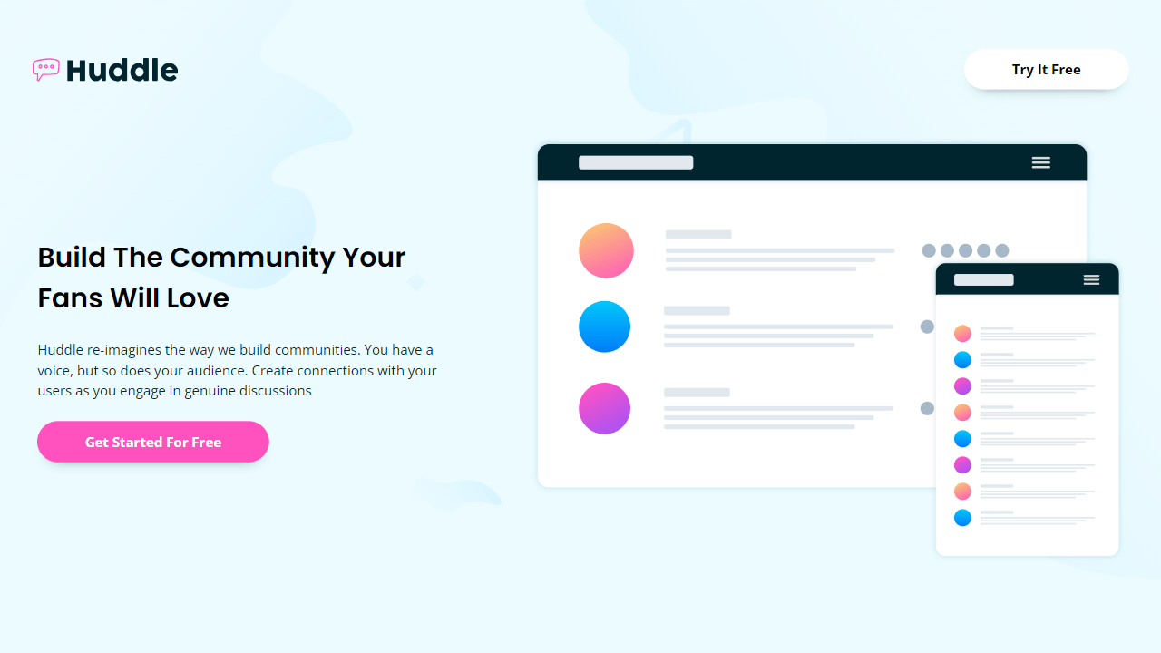 Huddle Landing Page